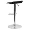 Emma and Oliver Solid Wave Seat Vinyl Adjustable Height Barstool with Chrome Base